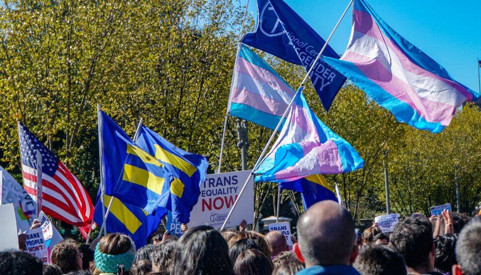 Fra markeringen «We Won't Be Erased – Rally for Trans Rights» i Washington D.C. 22. oktober 2018.