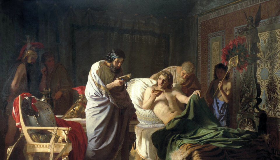 Henryk Siemiradzkis maleri av Aleksander den store og doktor.