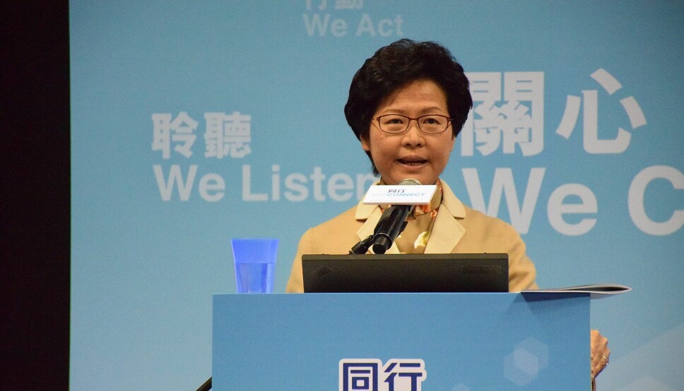 Carrie Lam, leder av byregjeringen i Hongkong