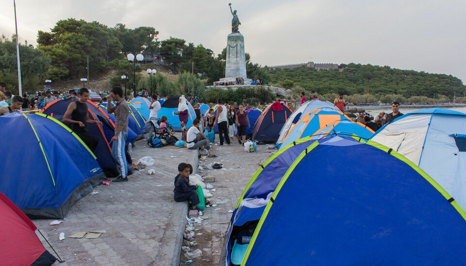 Flyktninger på Lesvos i Hellas