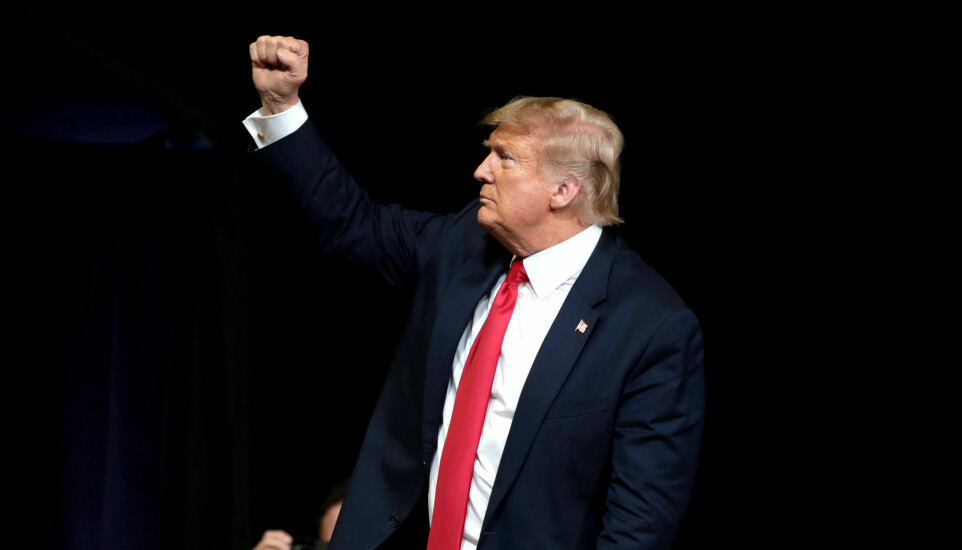 Donald Trump under et valgmøte i Phoenix i Arizona februar 2020.