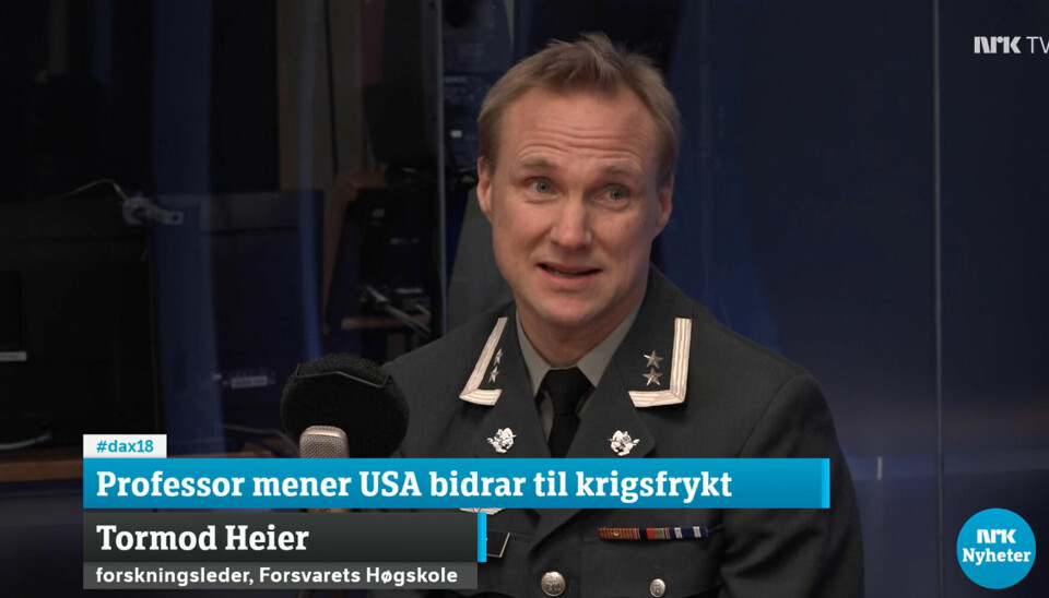 Forskningsleder Tormod Heier ved Forsvarets Høgskole har i en rekke medieopptredener anklaget USA og Vesten for å øke spenningen med Russland.