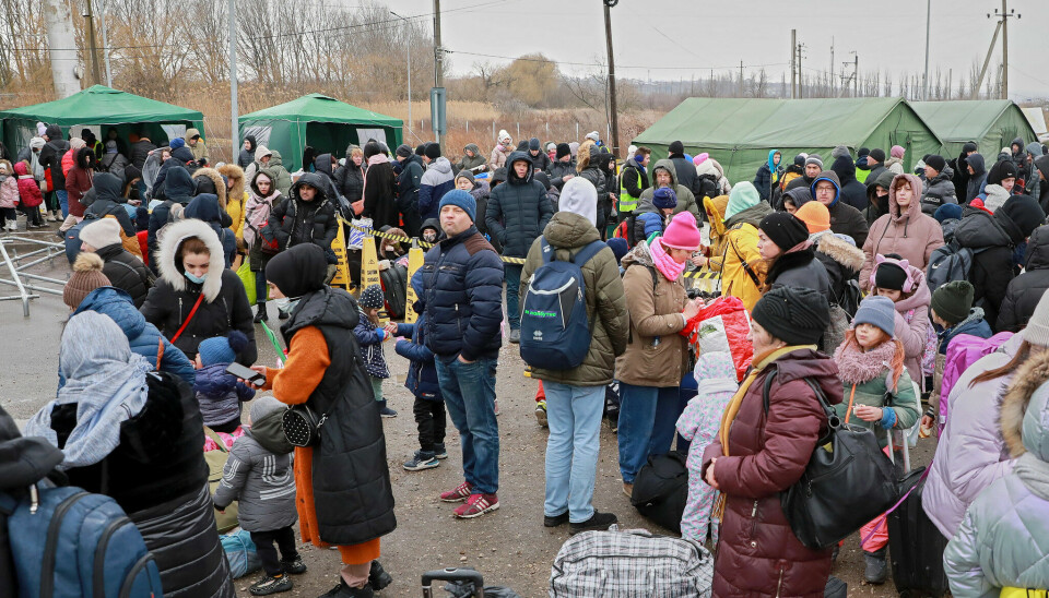 Ukrainske flyktninger på grensen til Moldova 1. mars 2022.