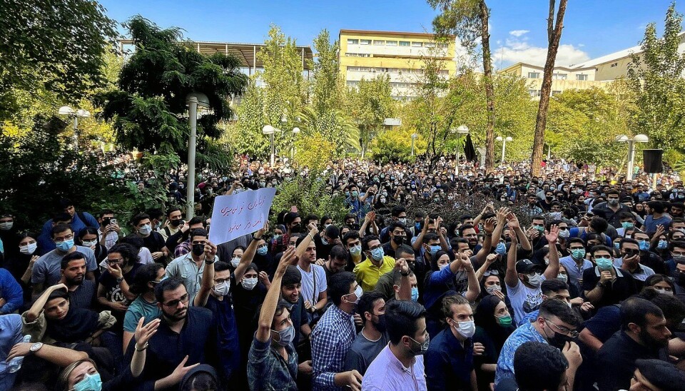 Demonstrasjoner i Iran høsten 2022.