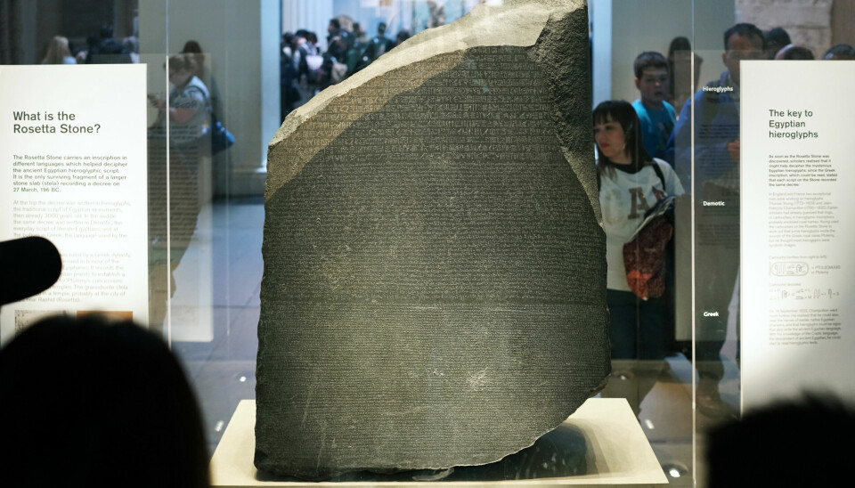 Rosettasteinen utstilt ved British Museum i London.