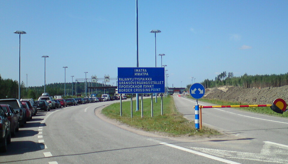 Grenseovergang fra Russland til Finland ved den finske byen Imatra.
