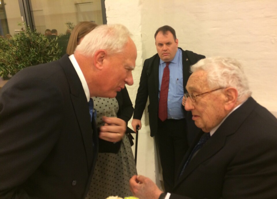 Henry Kissinger og Geir Lundestad i 2016