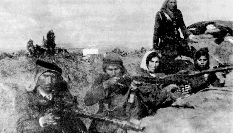 Arabiske krigere under Det store opprøret 1936–1939 i Palestina, motivert av britenes tillatelse av jødisk innvandring til mandatområdet.
