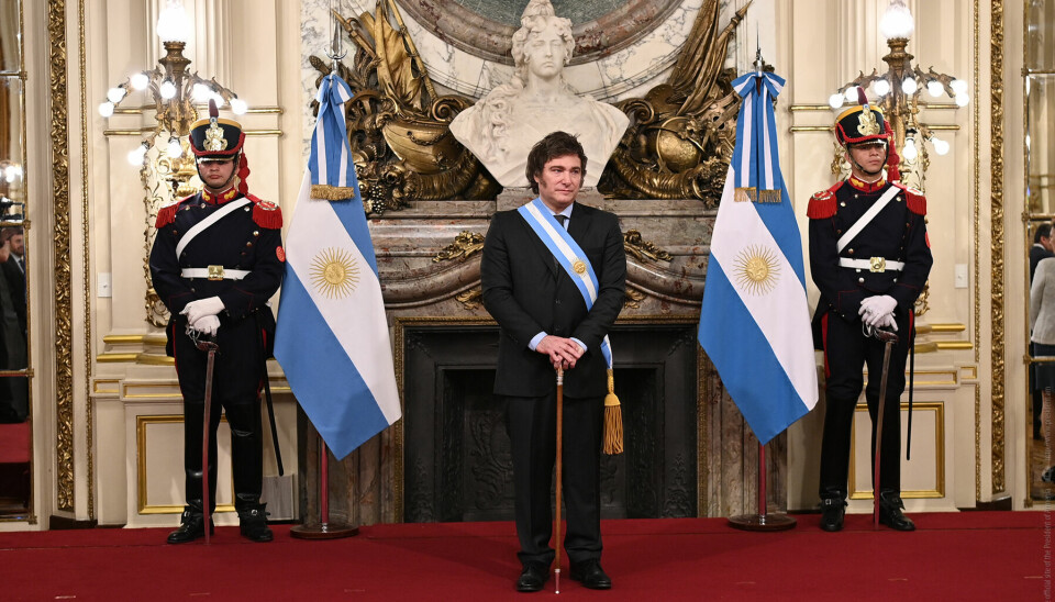 Javier Milei under innsettelsen som Argentinas president 10. desember 2023