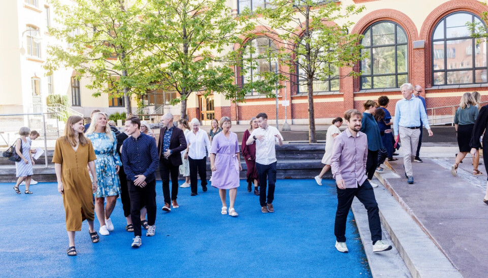 Lærere ved Oslo katedralskole fotografert 16. august i forbindelse med at de skal få Fritt Ords Honnør.