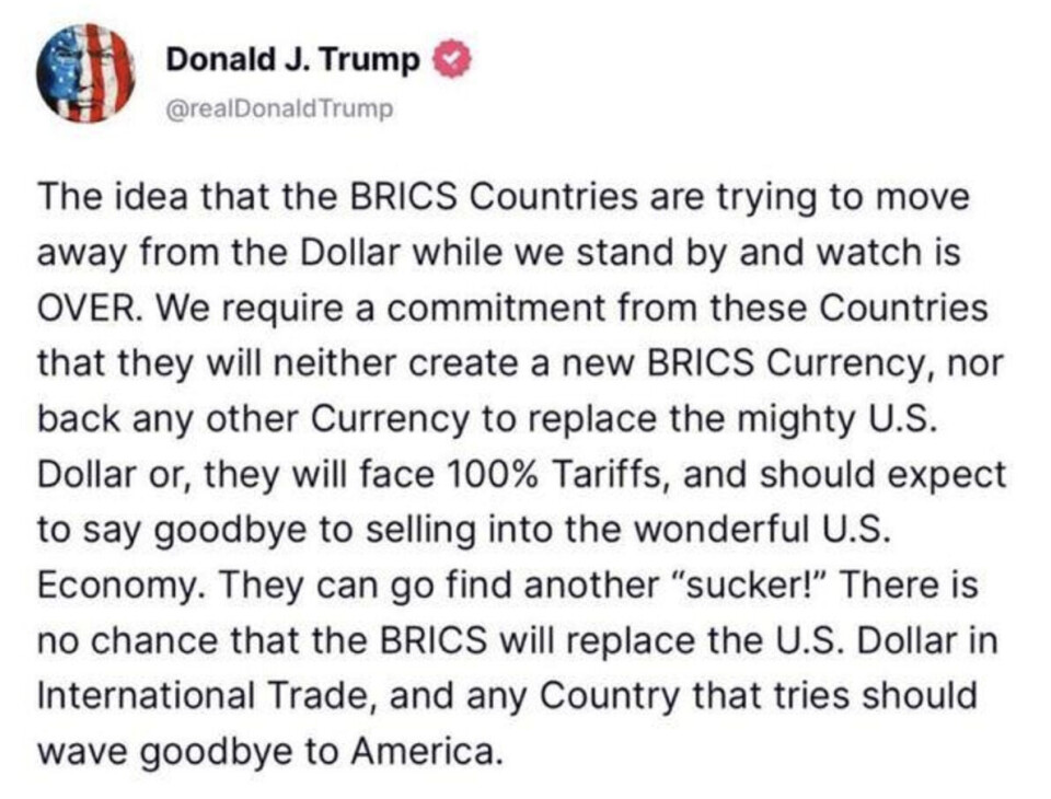 Screenshot fra Truth Social